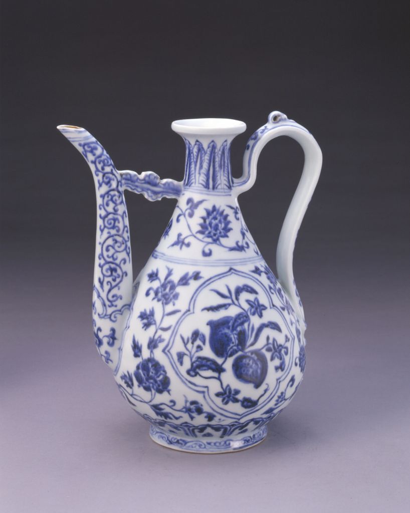图片[1]-Blue and white three fruit pattern holding pot-China Archive